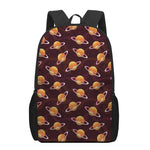 Hamburger Planet Pattern Print 17 Inch Backpack