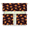 Hamburger Planet Pattern Print 3 Piece Kitchen Curtains