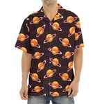 Hamburger Planet Pattern Print Aloha Shirt
