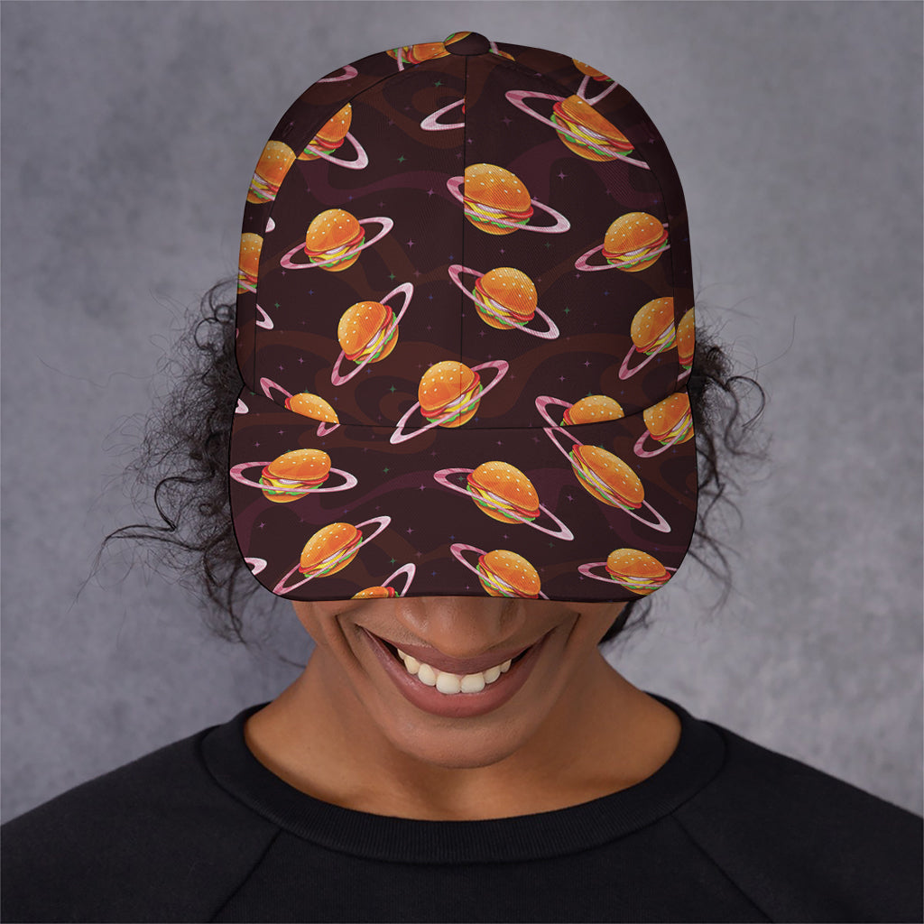Hamburger Planet Pattern Print Baseball Cap