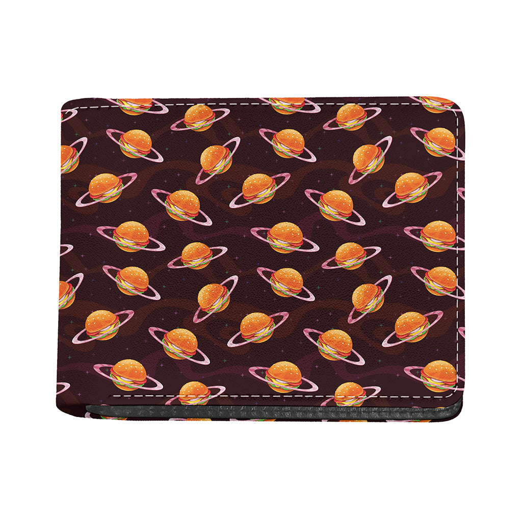 Hamburger Planet Pattern Print Bifold Wallet