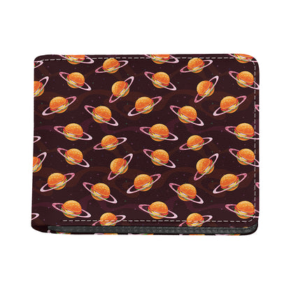 Hamburger Planet Pattern Print Bifold Wallet