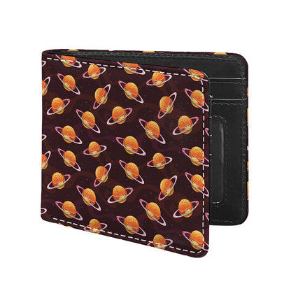 Hamburger Planet Pattern Print Bifold Wallet