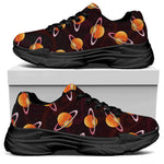 Hamburger Planet Pattern Print Black Chunky Shoes