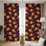 Hamburger Planet Pattern Print Blackout Pencil Pleat Curtains