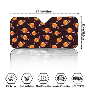 Hamburger Planet Pattern Print Car Windshield Sun Shade