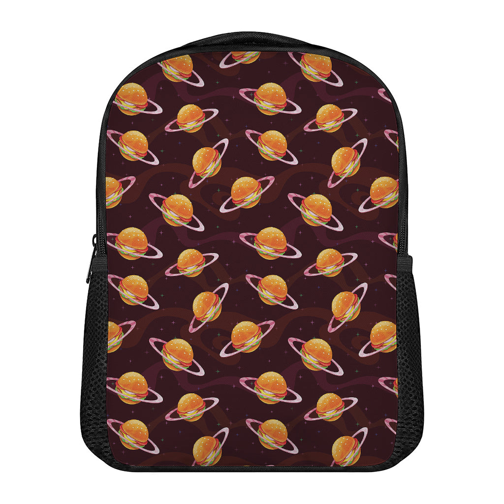 Hamburger Planet Pattern Print Casual Backpack