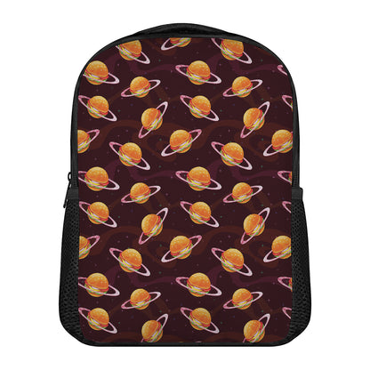 Hamburger Planet Pattern Print Casual Backpack