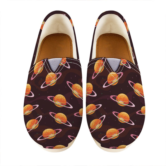 Hamburger Planet Pattern Print Casual Shoes