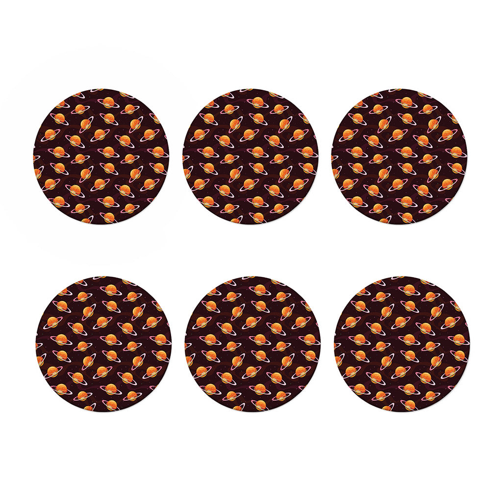 Hamburger Planet Pattern Print Coaster Set
