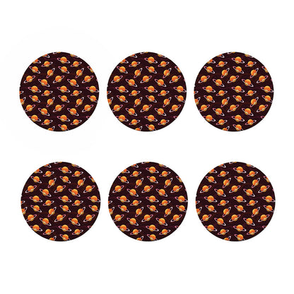 Hamburger Planet Pattern Print Coaster Set
