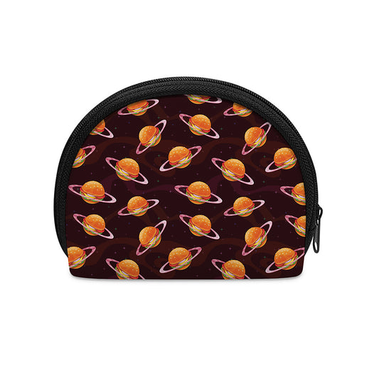 Hamburger Planet Pattern Print Coin Purse