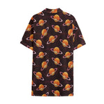 Hamburger Planet Pattern Print Cotton Hawaiian Shirt
