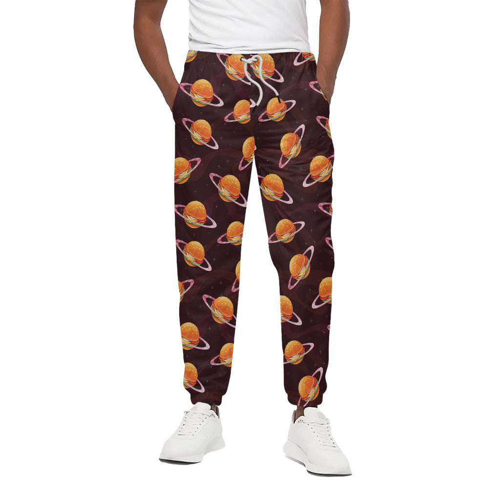 Hamburger Planet Pattern Print Cotton Pants