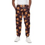 Hamburger Planet Pattern Print Cotton Pants