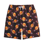 Hamburger Planet Pattern Print Cotton Shorts