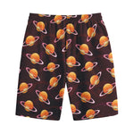Hamburger Planet Pattern Print Cotton Shorts