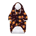 Hamburger Planet Pattern Print Dog Zip Up Hoodie