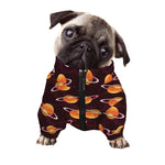 Hamburger Planet Pattern Print Dog Zip Up Jacket