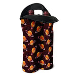 Hamburger Planet Pattern Print Double Neoprene Wine Tote