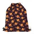 Hamburger Planet Pattern Print Drawstring Bag