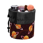 Hamburger Planet Pattern Print Drawstring Makeup Bag