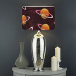 Hamburger Planet Pattern Print Drum Lamp Shade