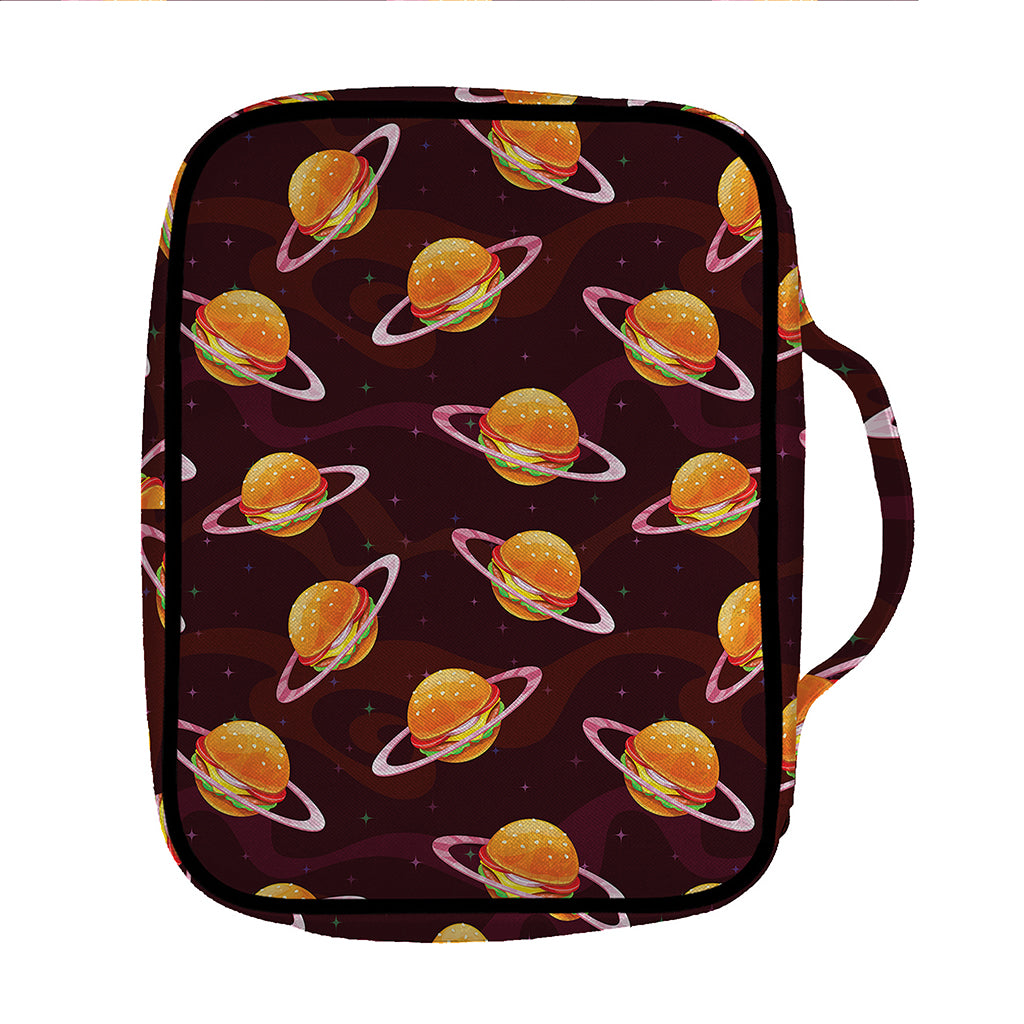 Hamburger Planet Pattern Print Front Pocket Bible Bag