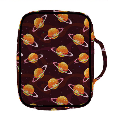Hamburger Planet Pattern Print Front Pocket Bible Bag