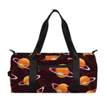 Hamburger Planet Pattern Print Gym Bag