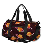 Hamburger Planet Pattern Print Gym Bag