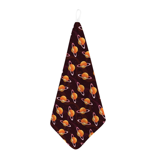 Hamburger Planet Pattern Print Hand Towel