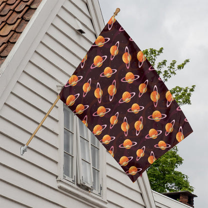 Hamburger Planet Pattern Print House Flag