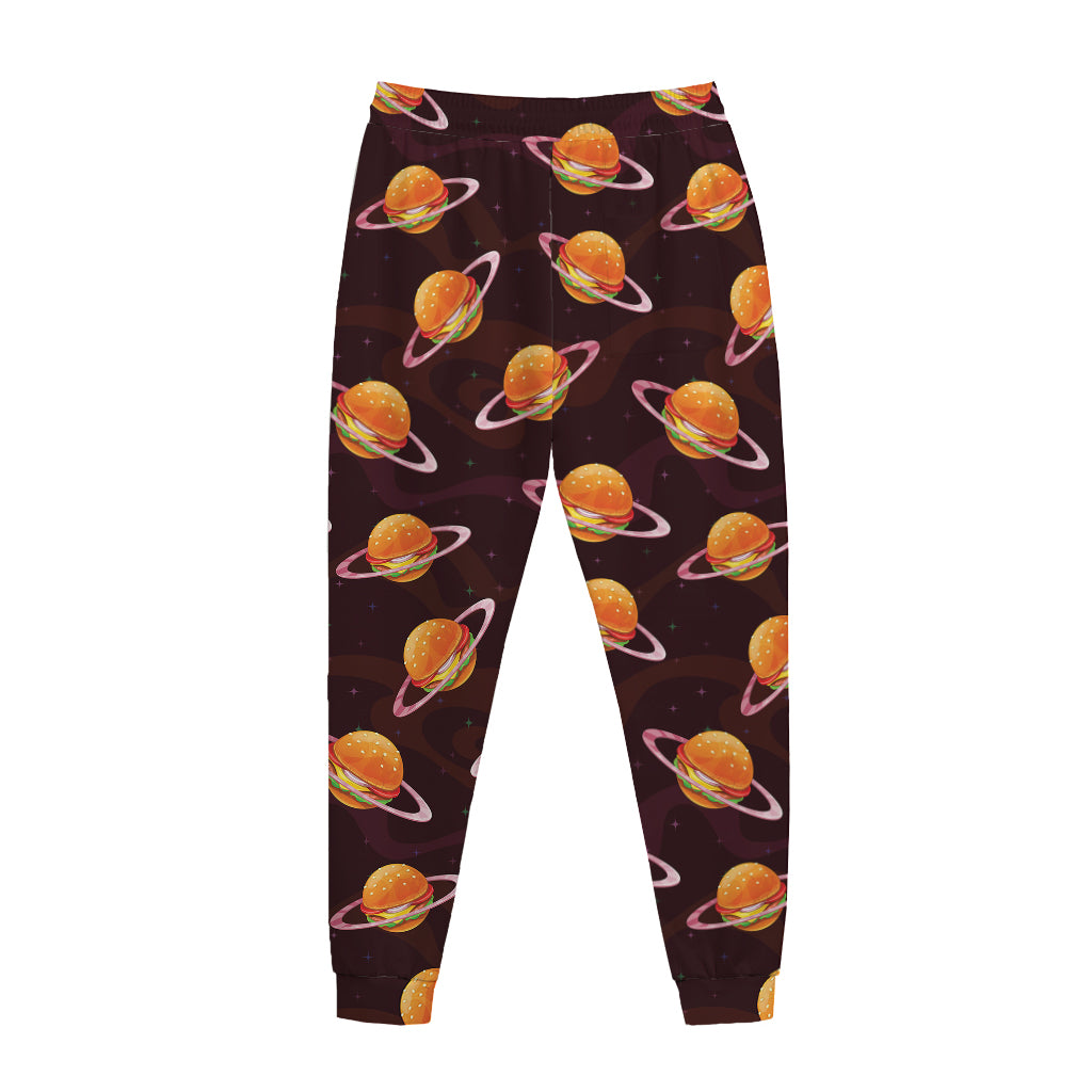 Hamburger Planet Pattern Print Jogger Pants
