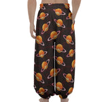 Hamburger Planet Pattern Print Lantern Pants