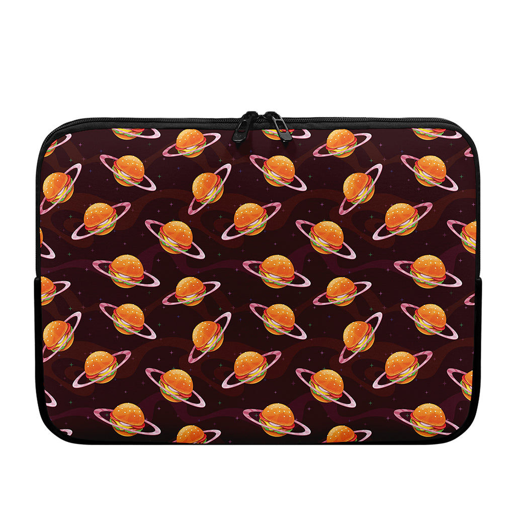 Hamburger Planet Pattern Print Laptop Sleeve