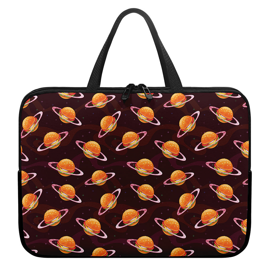 Hamburger Planet Pattern Print Laptop Sleeve With Handle
