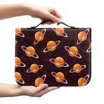 Hamburger Planet Pattern Print Leather Bible Cover