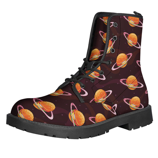 Hamburger Planet Pattern Print Backpack
