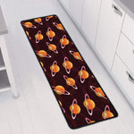 Hamburger Planet Pattern Print Long Kitchen Mat