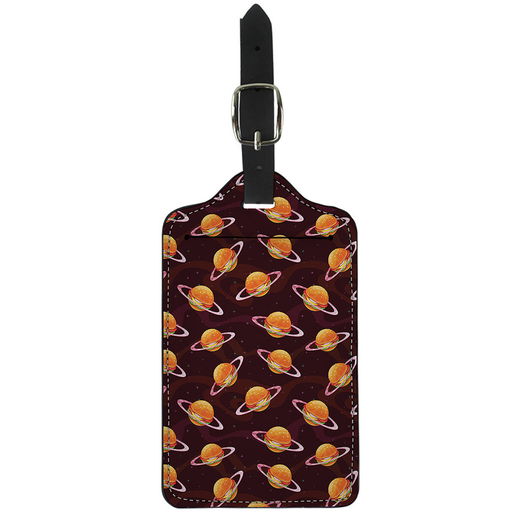 Hamburger Planet Pattern Print Luggage Tag