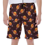 Hamburger Planet Pattern Print Men's Beach Shorts