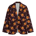 Hamburger Planet Pattern Print Men's Blazer
