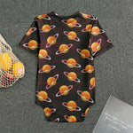 Hamburger Planet Pattern Print Men's Bodysuit
