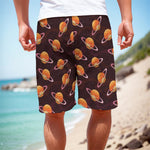 Hamburger Planet Pattern Print Men's Cargo Shorts