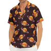 Hamburger Planet Pattern Print Men's Deep V-Neck Shirt