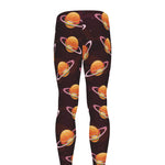 Hamburger Planet Pattern Print Men's leggings