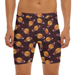 Hamburger Planet Pattern Print Men's Long Boxer Briefs