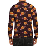 Hamburger Planet Pattern Print Men's Long Sleeve Rash Guard