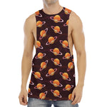 Hamburger Planet Pattern Print Men's Muscle Tank Top